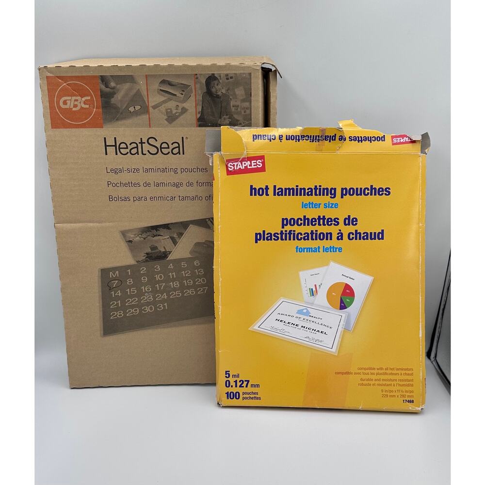 Hot Laminating Clear Pouches New Open Box Legal & Letter Size 160 Sheets